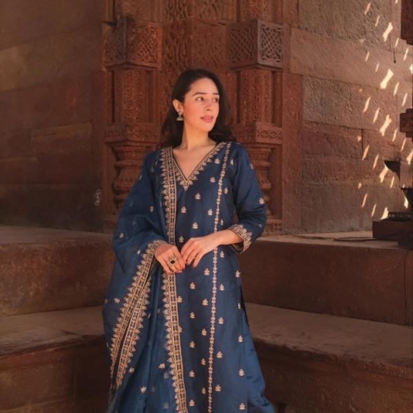 ✨ Mahek Black Chanderi Embroidered Kurta & Sharara Set with Organza Dupatta – Festive Edition ✨