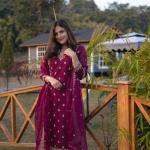 ✨ Mahek Black Chanderi Embroidered Kurta & Sharara Set with Organza Dupatta – Festive Edition ✨