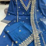 ✨ Mahek Black Chanderi Embroidered Kurta & Sharara Set with Organza Dupatta – Festive Edition ✨