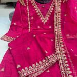 ✨ Mahek Black Chanderi Embroidered Kurta & Sharara Set with Organza Dupatta – Festive Edition ✨