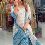 Berry Silk Suit Set – Teal Blue & Ivory with Hand Mirror Work