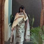 Pink Lotus Mul Chanderi Suit Set with Dupatta & Pearl Mala