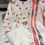 Pink Lotus Mul Chanderi Suit Set with Dupatta & Pearl Mala