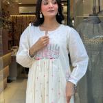 Pure Mul Mul Cotton Suit Set with Embroidered Dupatta & Gift Bracelet