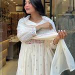 Pure Mul Mul Cotton Suit Set with Embroidered Dupatta & Gift Bracelet