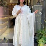 Pure Mul Mul Cotton Suit Set with Embroidered Dupatta & Gift Bracelet