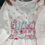 Pure Mul Mul Cotton Suit Set with Embroidered Dupatta & Gift Bracelet