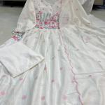 Pure Mul Mul Cotton Suit Set with Embroidered Dupatta & Gift Bracelet