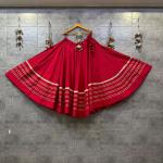 Roman Cotton Silk Chaniya Choli – 9.5 Meter Flare with Heavy Toi Lace