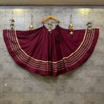 Roman Cotton Silk Chaniya Choli – 9.5 Meter Flare with Heavy Toi Lace