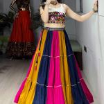 Frill Lehenga Set – Rayon Cotton with Gamthi Kutchi Work | Navratri 2025 Collection