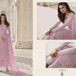 Premium Pink Butterfly Net Ready-Made Suit