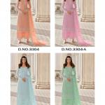 Premium Pink Butterfly Net Ready-Made Suit