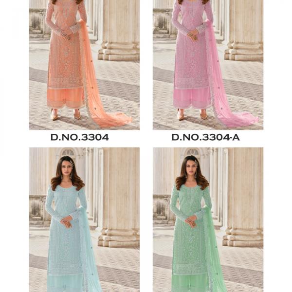 Premium Pink Butterfly Net Ready-Made Suit