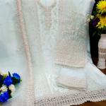 Premium Pink Butterfly Net Ready-Made Suit