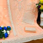 Premium Pink Butterfly Net Ready-Made Suit