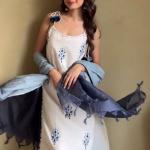 Designer Pure Cotton Spaghetti Top & Pant Set with Kota Doria Dupatta