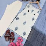 Designer Pure Cotton Spaghetti Top & Pant Set with Kota Doria Dupatta