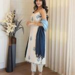 Designer Pure Cotton Spaghetti Top & Pant Set with Kota Doria Dupatta