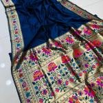 Paithani – Pure Soft Silk Plain Body Paithani Saree with Gold Zari