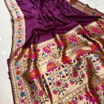 Paithani – Pure Soft Silk Plain Body Paithani Saree with Gold Zari