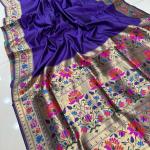 Paithani – Pure Soft Silk Plain Body Paithani Saree with Gold Zari