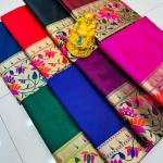 Paithani – Pure Soft Silk Plain Body Paithani Saree with Gold Zari