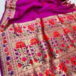 Paithani – Pure Soft Silk Plain Body Paithani Saree with Gold Zari