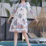 Classic Floral Middy | Poly Cotton One Piece Dress for Women