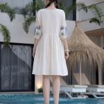 Classic Floral Middy | Poly Cotton One Piece Dress for Women