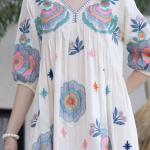 Classic Floral Middy | Poly Cotton One Piece Dress for Women