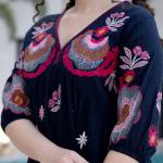 Classic Floral Middy | Poly Cotton One Piece Dress for Women