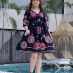 Classic Floral Middy | Poly Cotton One Piece Dress for Women