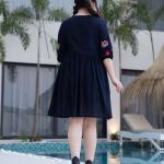 Classic Floral Middy | Poly Cotton One Piece Dress for Women