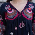 Classic Floral Middy | Poly Cotton One Piece Dress for Women