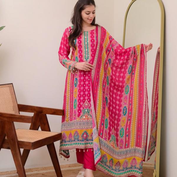 Pink Shanti Anarkali Round Set – Timeless Tradition Edition