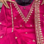 Chanderi Silk Sharara Suit Set with Embroidered Kurti & Organza Dupatta – Festive Wear
