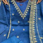 Chanderi Silk Sharara Suit Set with Embroidered Kurti & Organza Dupatta – Festive Wear