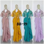 Crepe Silk Ready-to-Wear Saree with Embroidered Koti