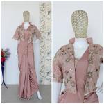 Crepe Silk Ready-to-Wear Saree with Embroidered Koti