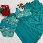 Crepe Silk Ready-to-Wear Saree with Embroidered Koti