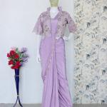 Crepe Silk Ready-to-Wear Saree with Embroidered Koti