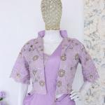 Crepe Silk Ready-to-Wear Saree with Embroidered Koti