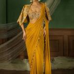 Crepe Silk Ready-to-Wear Saree with Embroidered Koti
