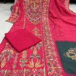 Premium Russian Silk Kurti Set with Aari & Hand Work – 3 Piece Festive & Wedding Wear Suit