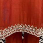 Designer Vichitra Silk Embroidered Top Bottom Set with Jacquard Dupatta