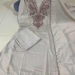 Premium Muslin Cotton 3-Piece Vani Embroidered Kurta Pant Dupatta Set