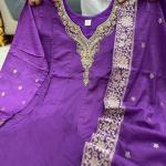 Premium Banarasi Work Anarkali Suit in Chanderi Fabric – Handwork Neck Festive & Wedding Wear Set