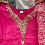 Premium Banarasi Work Anarkali Suit in Chanderi Fabric – Handwork Neck Festive & Wedding Wear Set