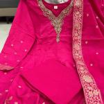 Premium Banarasi Work Anarkali Suit in Chanderi Fabric – Handwork Neck Festive & Wedding Wear Set